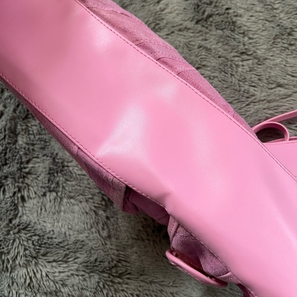 New Retro Pink Suede Haband Purse with‎ Pocket - NWT - Picture 11 of 11